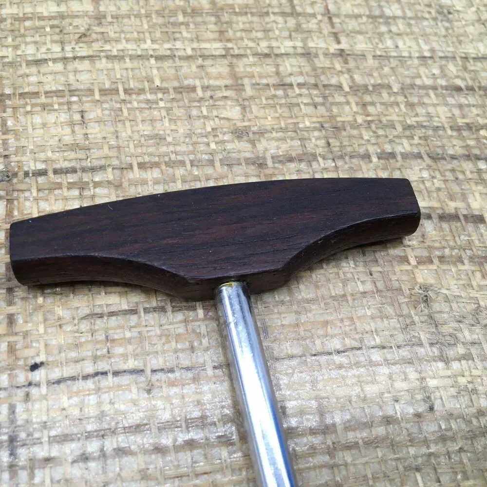 Vintage MCM Wood Teak ? Handle Cork Screw Barware 4.25” READ